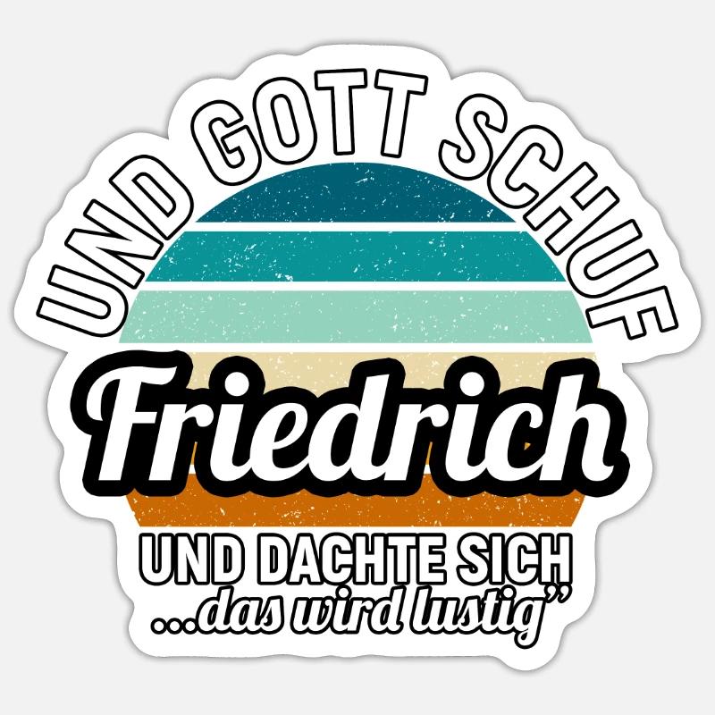 Friedrich - Sticker Größe S (10 x 10 cm) - Mattweiß
