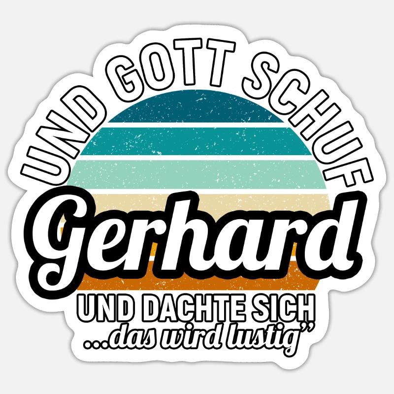 Gerhard - Sticker Größe S (10 x 10 cm) - Mattweiß