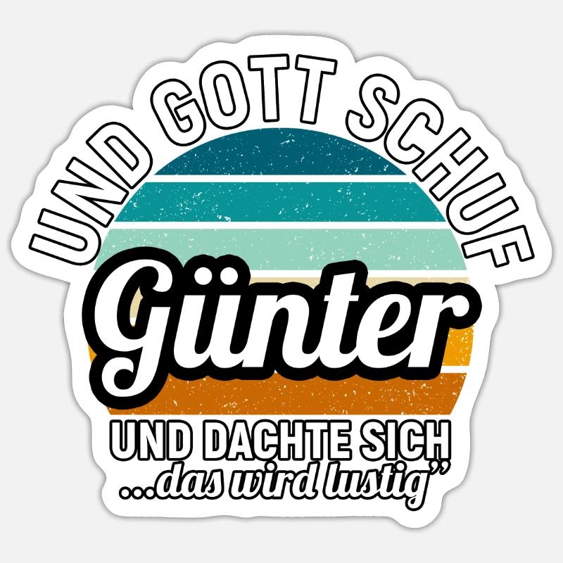 Günter - Sticker Größe S (10 x 10 cm) - Mattweiß
