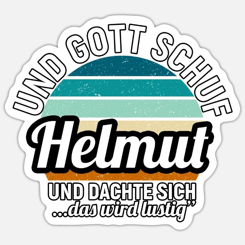 Helmut - Sticker Größe S (10 x 10 cm) - Mattweiß