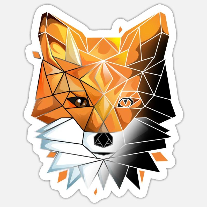 Geometric Fox Lover Math Geometry - Sticker size S (10 x 10 cm) - white matte