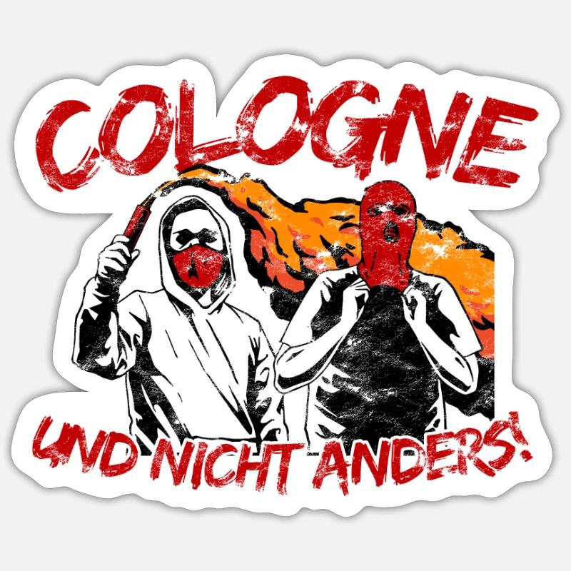 Cologne und nicht anders UPDATE - Sticker Größe S (10 x 10 cm) - Mattweiß