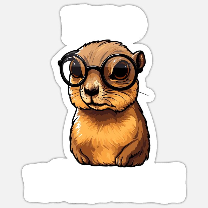 Nerdhörnchen Junge Jungen Erdhörnchen Nerdy Nerd Sticker Größe S (10 x 10 cm)