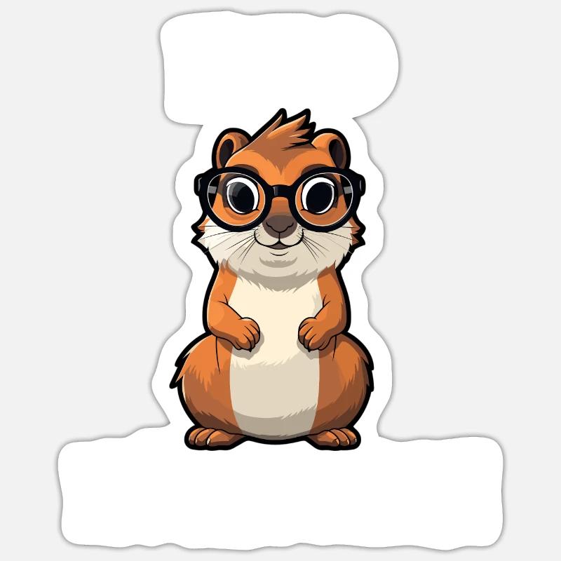 Nerdhörnchen Junge Jungen Erdhörnchen Nerdy Nerd Sticker Größe S (10 x 10 cm)