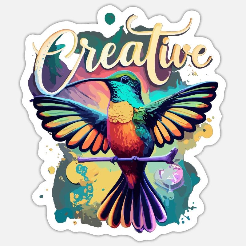Colibri créatif Sticker taille S (10 x 10 cm)