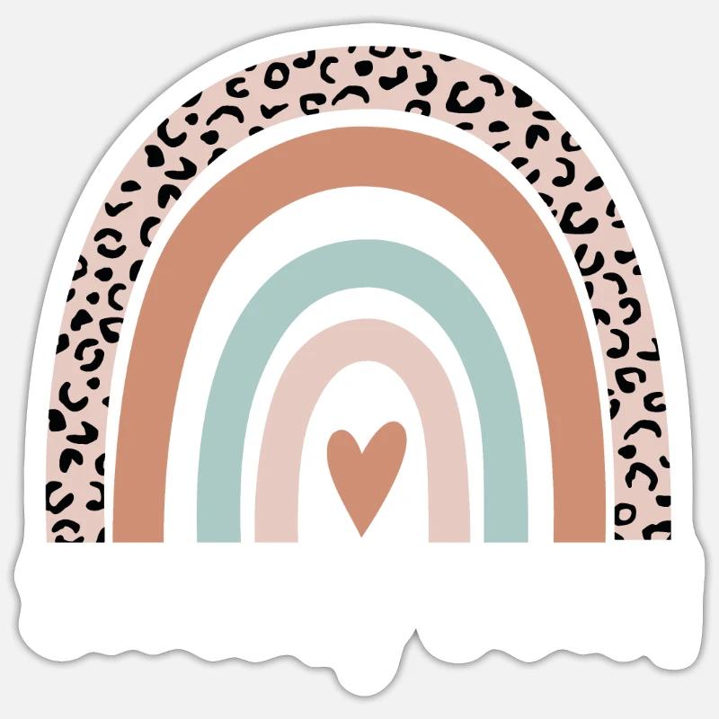 Security Guard Rainbow Leopard Funny Security Sticker size S (10 x 10 cm)