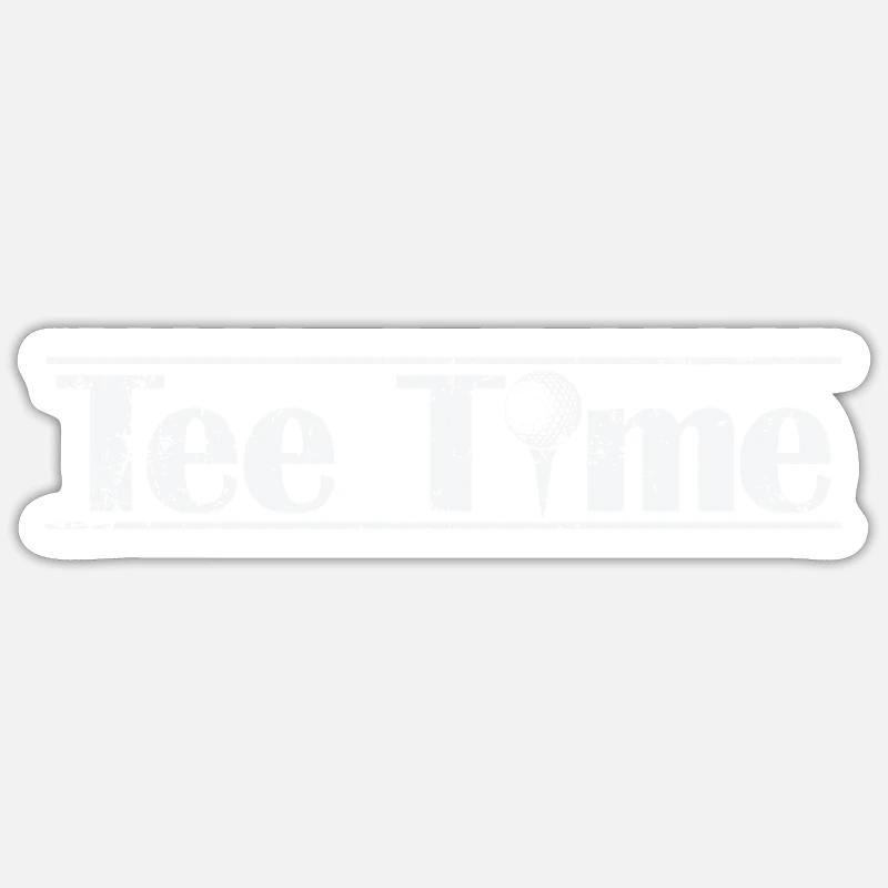 Tee Time Pause Golf - Sticker Größe S (10 x 10 cm) - Mattweiß