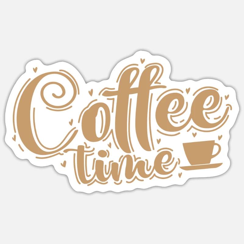 Pause café - Sticker taille S (10 x 10 cm) - blanc mat