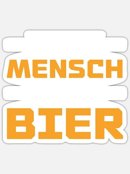 Halb mensch halb bier - Sticker Größe S (10 x 10 cm) - Mattweiß