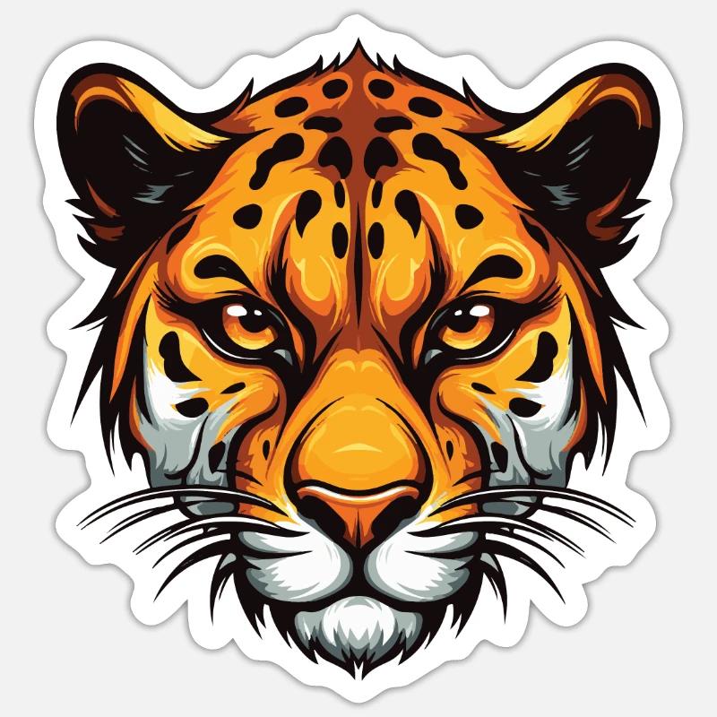 Cheetah Head - Sticker size S (10 x 10 cm) - white matte