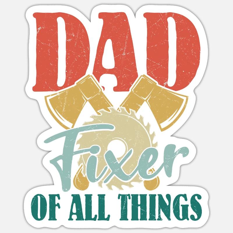 All-Around Fixer Dad - Carpentry Wizard - Sticker size S (10 x 10 cm) - white matte