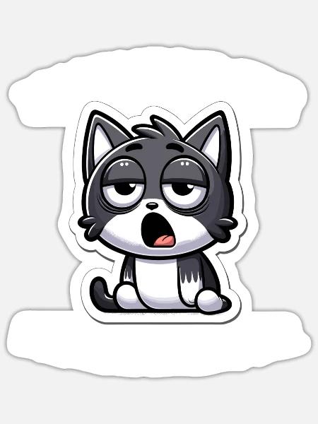 Nicht Stur, Nur Meinungsstabil Katze - Sticker Größe S (10 x 10 cm) - Mattweiß