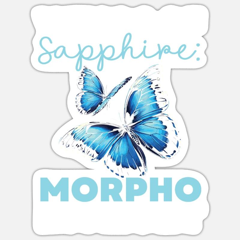 Papillon Amoureux Insecte Bug Bleu Morpho Papillon Sticker taille S (10 x 10 cm)