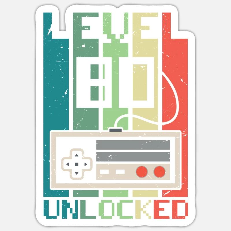 Niveau 80 débloqué - Sticker taille S (10 x 10 cm) - blanc mat