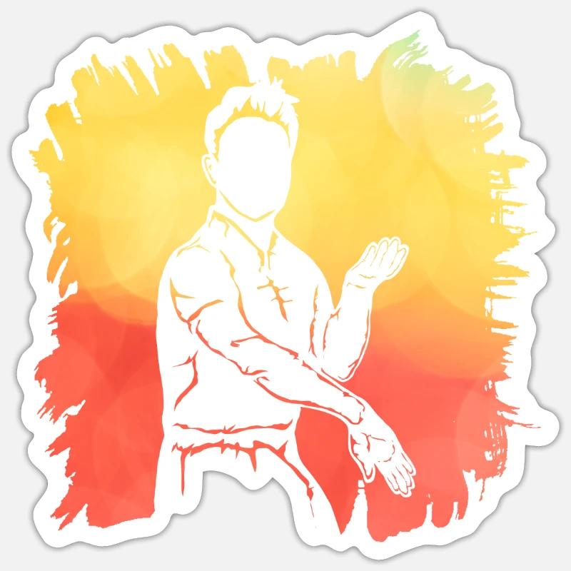 Wing Chun - Sticker taille S (10 x 10 cm) - blanc mat