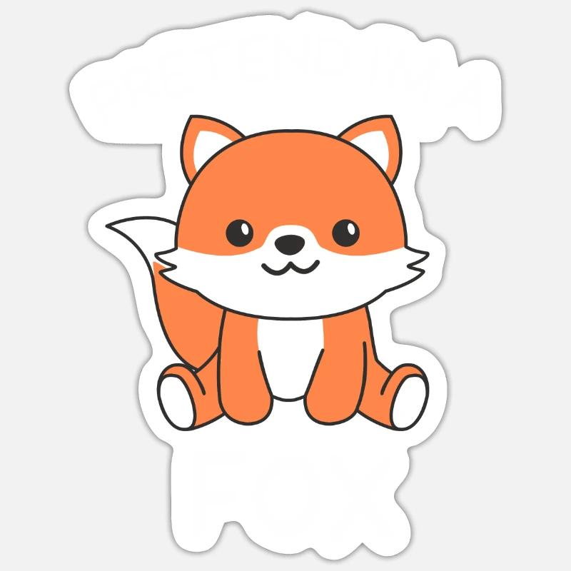 Stell dir vor ich bin ein Fuchs Halloween Sticker Größe S (10 x 10 cm)