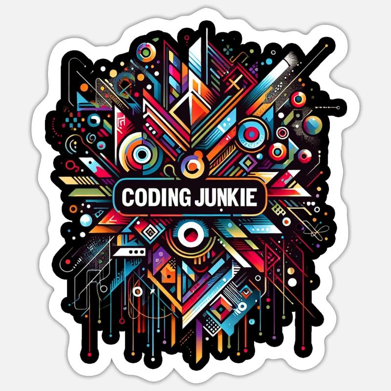 Accro au codage 10 Sticker taille S (10 x 10 cm)