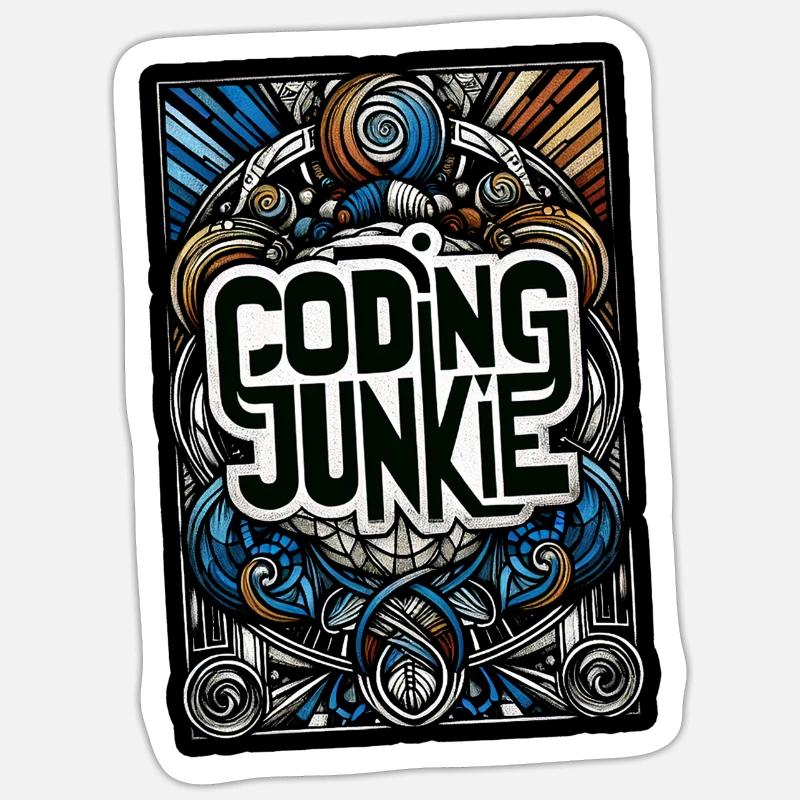 Coding Junkie 14 - Sticker size S (10 x 10 cm) - white matte