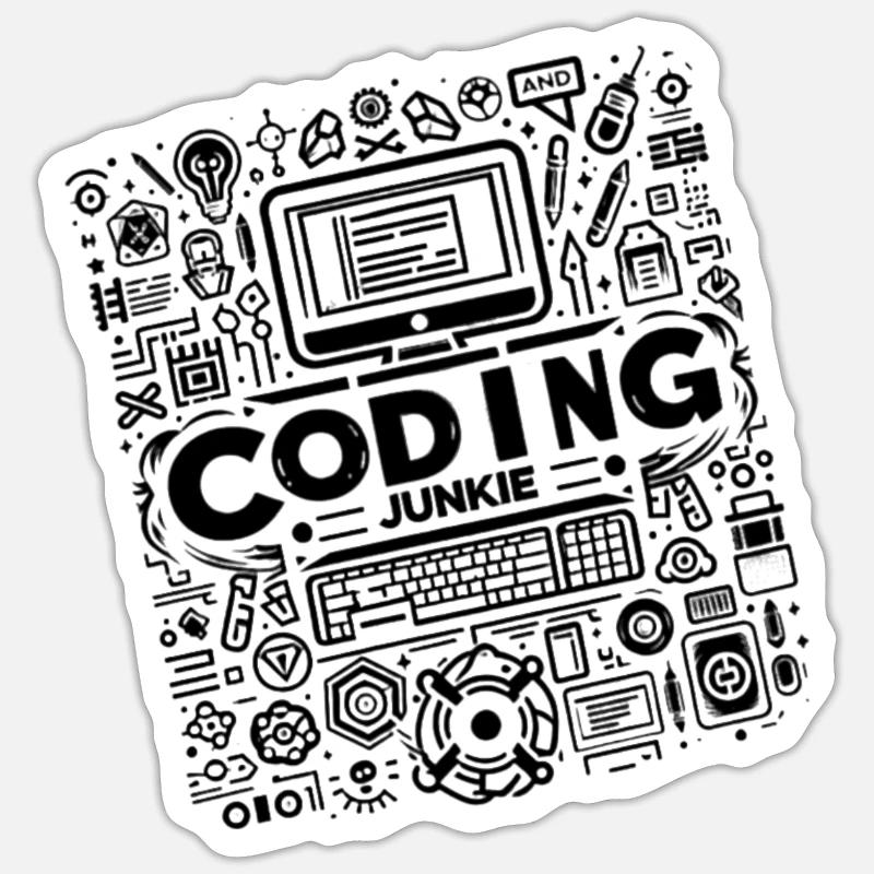 Coding Junkie 9 - Sticker taille S (10 x 10 cm) - blanc mat