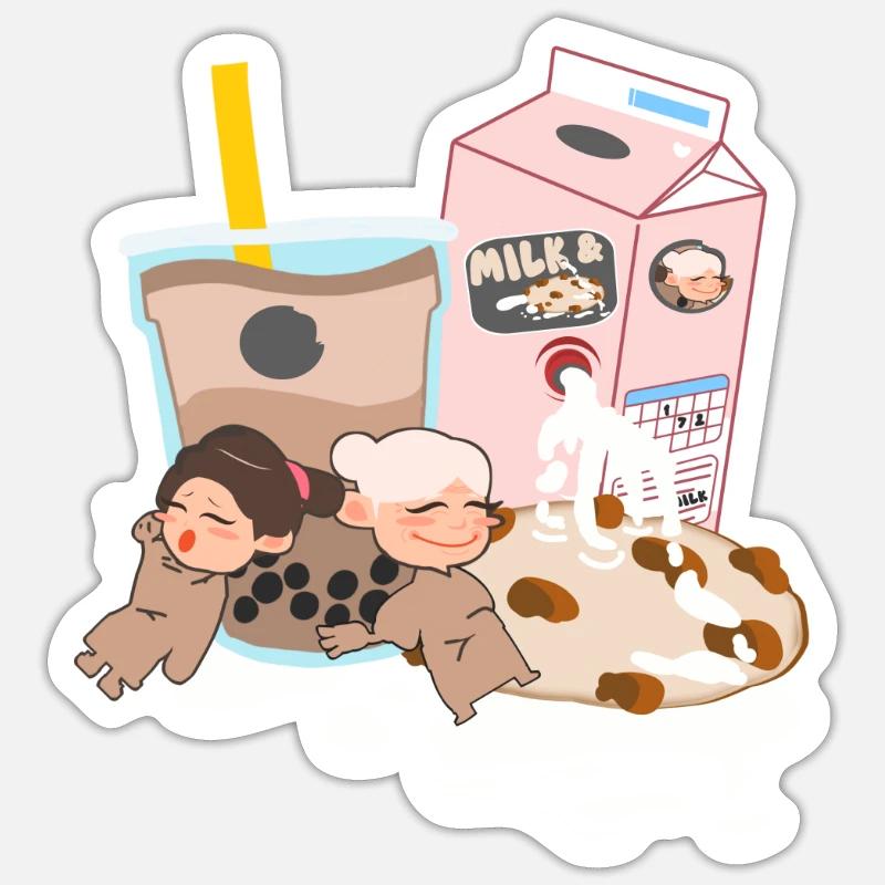 Biscuits et lait Sticker taille S (10 x 10 cm)