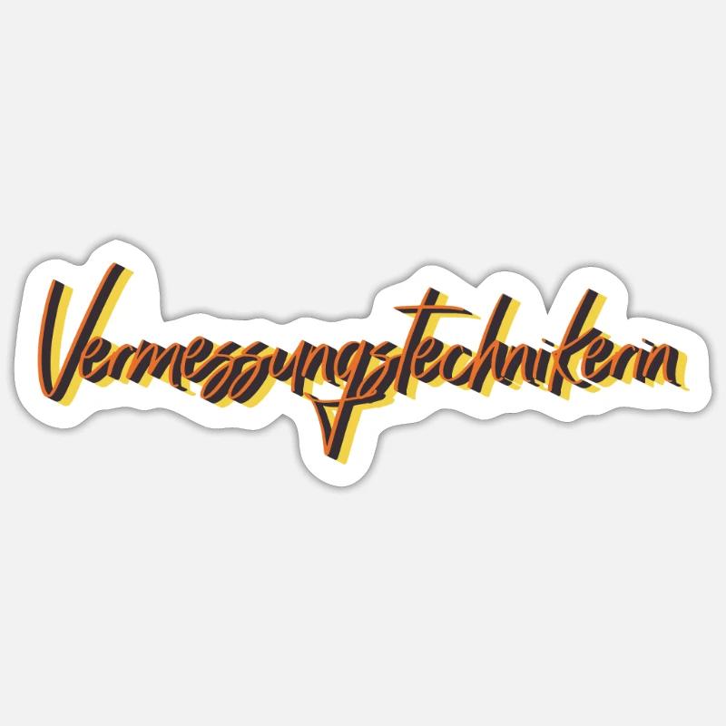 Vermesser Abschluss-Geschenk - Sticker Größe S (10 x 10 cm) - Mattweiß
