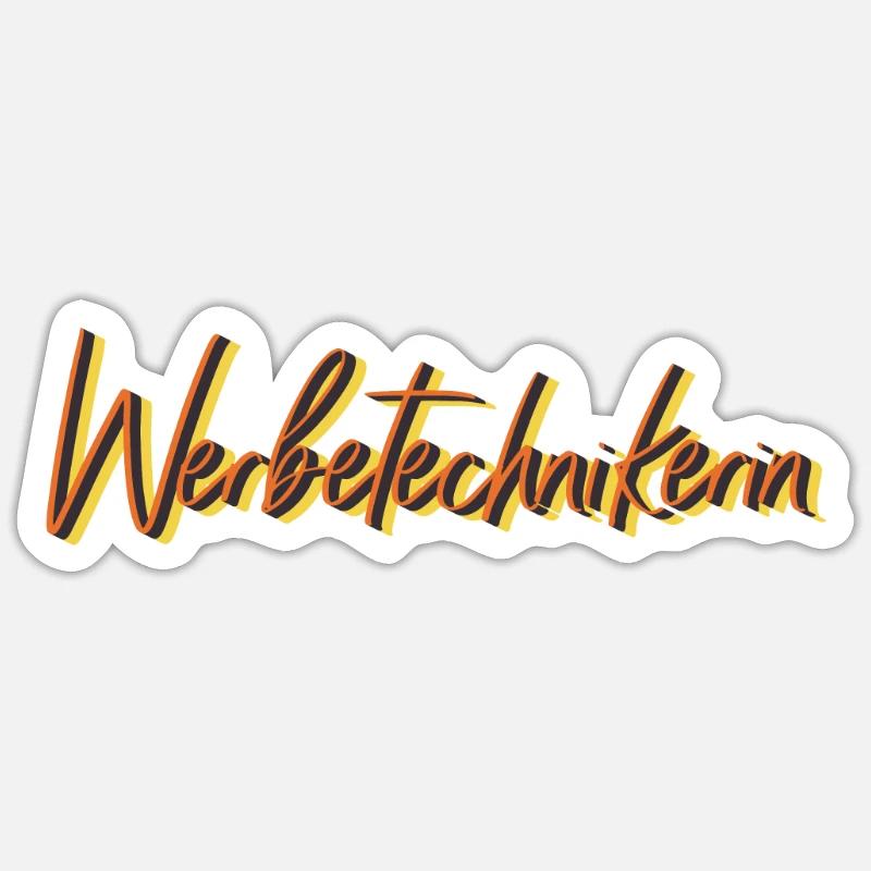 Werbegestalter Abschluss-Geschenk Werbetechnikerin - Sticker Größe S (10 x 10 cm) - Mattweiß