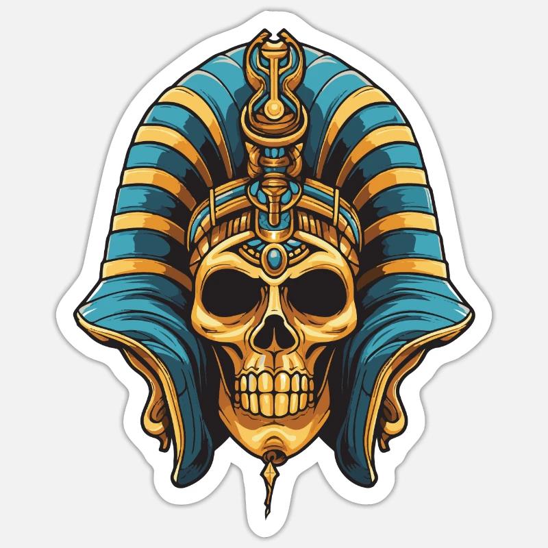 Crâne de pharaon - Sticker taille S (10 x 10 cm) - blanc mat