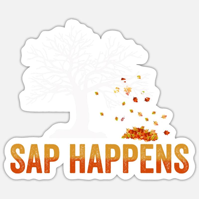 Maple Syrup Tree Tapping Funny Autumn Sticker size S (10 x 10 cm)