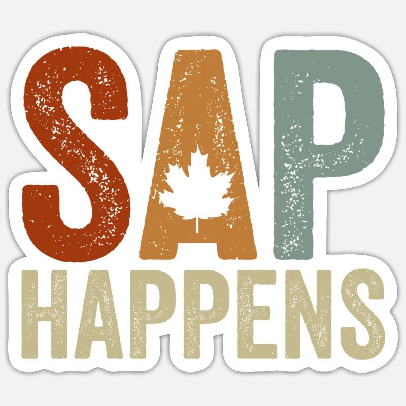 Maple Syrup Tree Tapping Funny Autumn Sticker size S (10 x 10 cm)