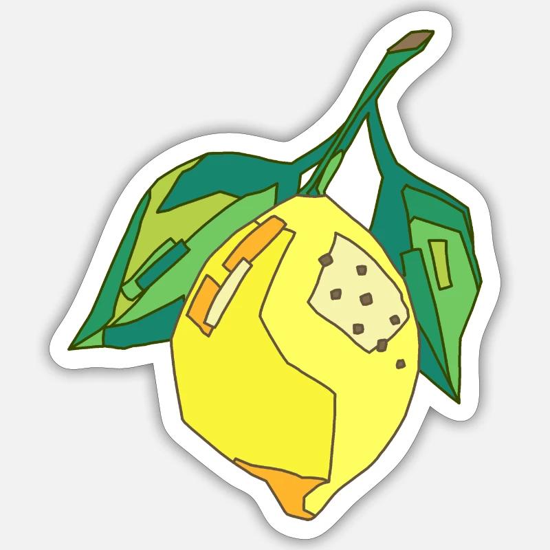 Zitrone - Sticker Größe S (10 x 10 cm) - Mattweiß