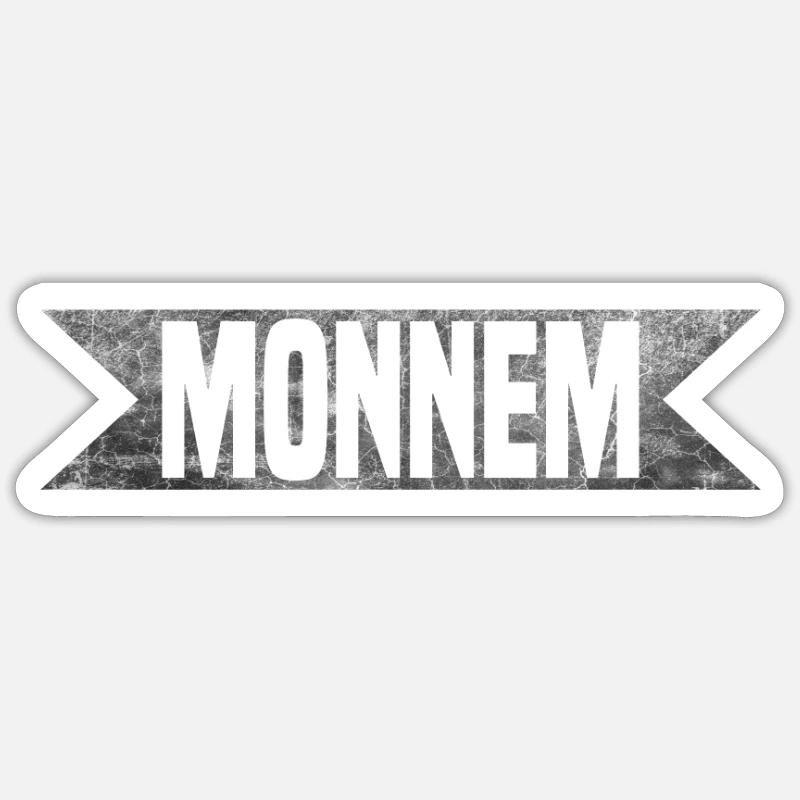 Monnem - Sticker taille S (10 x 10 cm) - blanc mat