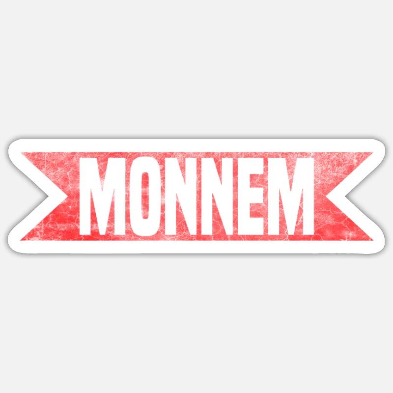 Monnem - Sticker taille S (10 x 10 cm) - blanc mat