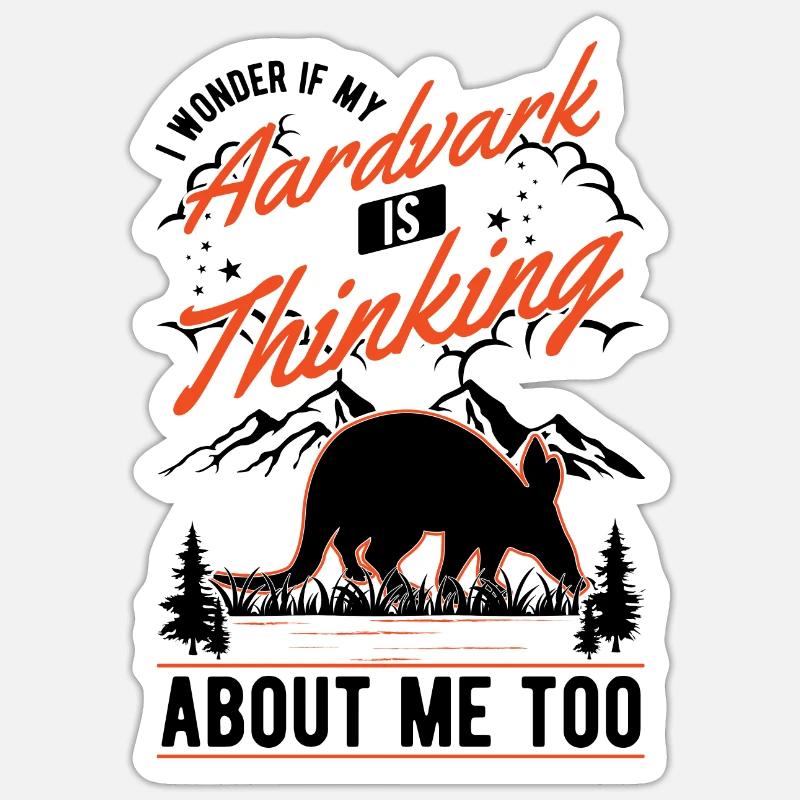 Erdferkel Geschenk Aardvark - Sticker Größe S (10 x 10 cm) - Mattweiß
