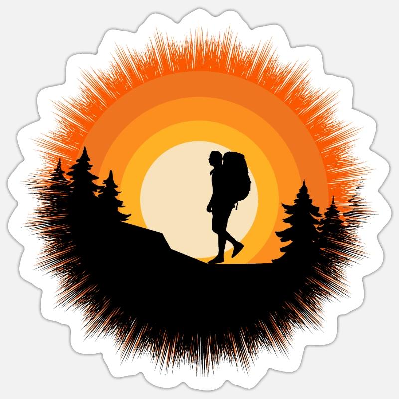 Wanderbekleidung Outdoor Backpacking Camping - Sticker Größe S (10 x 10 cm) - Mattweiß