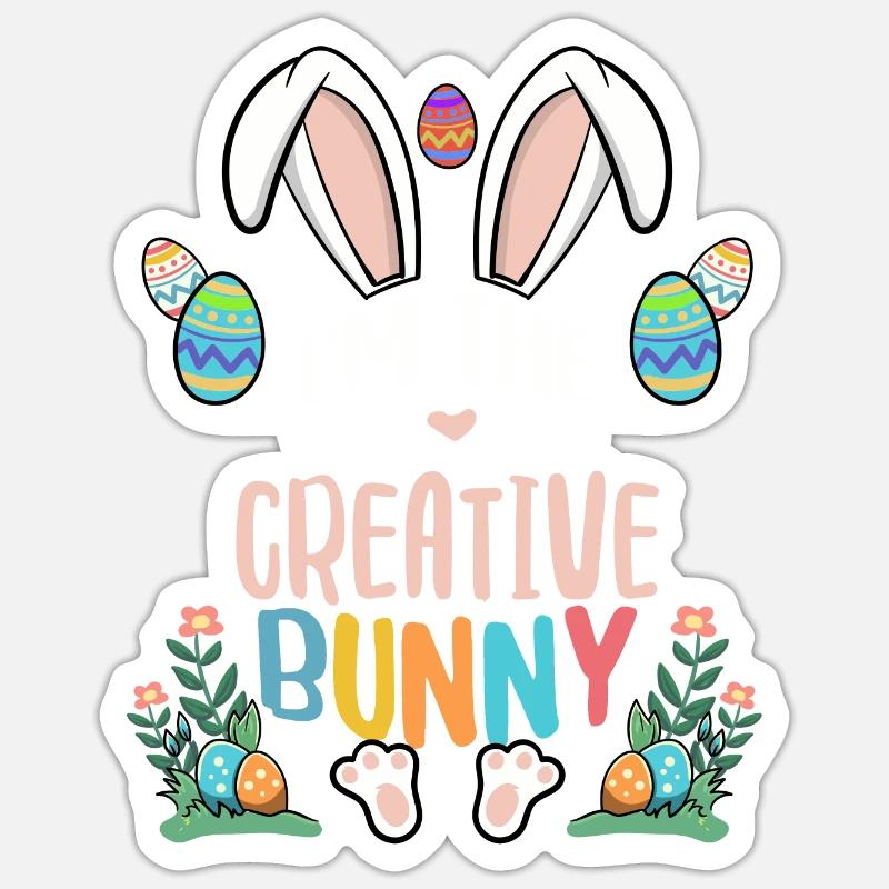 I'm The Creative Bunny - Sticker Größe S (10 x 10 cm) - Mattweiß