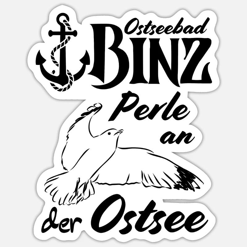 Binz Ostseebad Binz Perle an der Ostsee - Sticker Größe S (10 x 10 cm) - Mattweiß