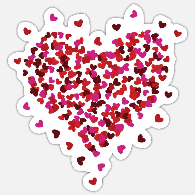 Saint-Valentin petits coeurs bombe aérosol Sticker taille S (10 x 10 cm)