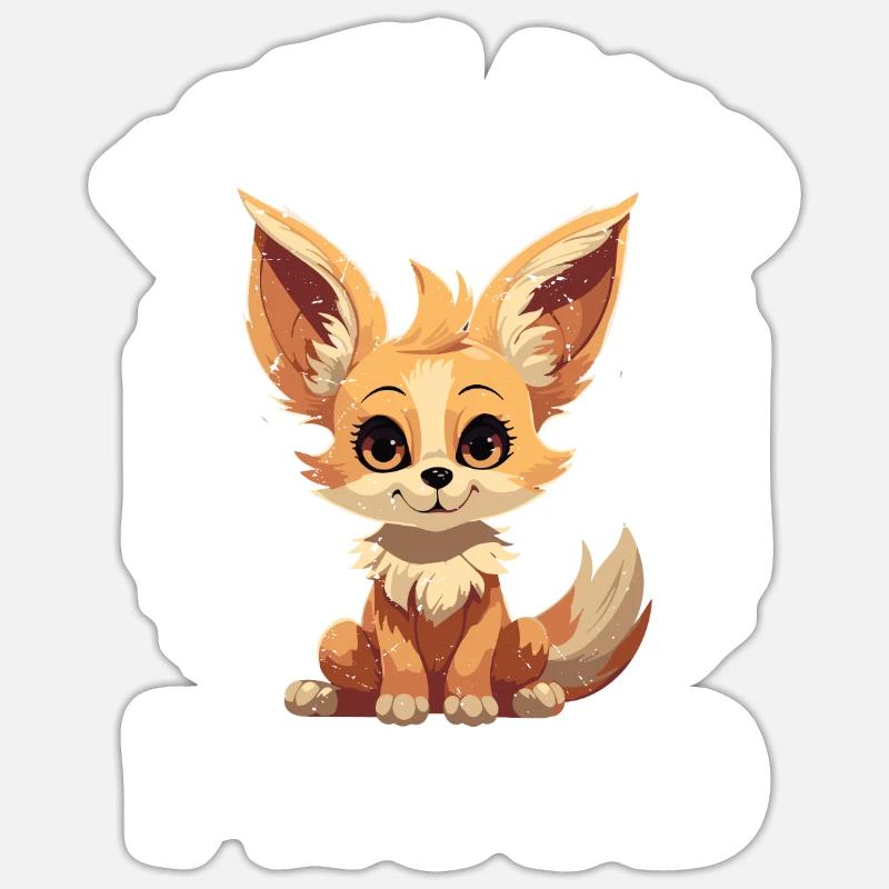 Fennec Fox Enthousiaste Regardant La Faune Mignon Sticker taille S (10 x 10 cm)