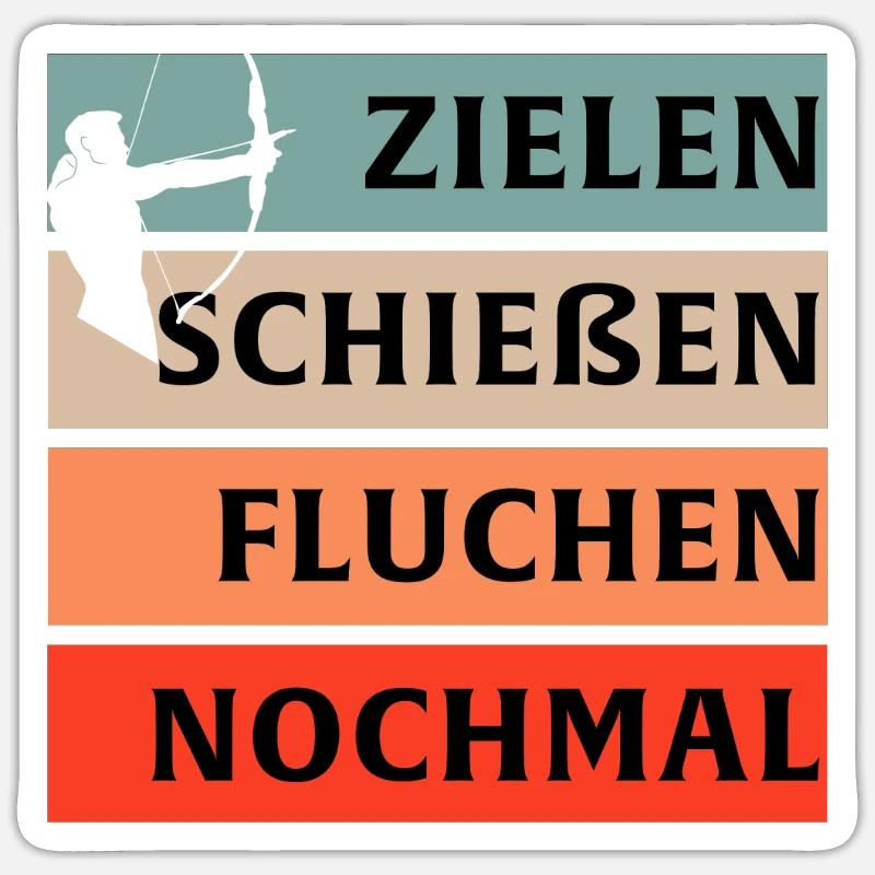 Bogen Bogenschießen Sticker Größe S (10 x 10 cm)