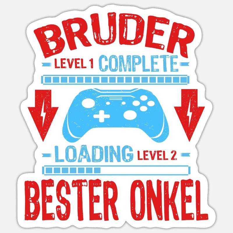 Bruder Level Complete Werdender Onkel Loading Sticker Größe S (10 x 10 cm)