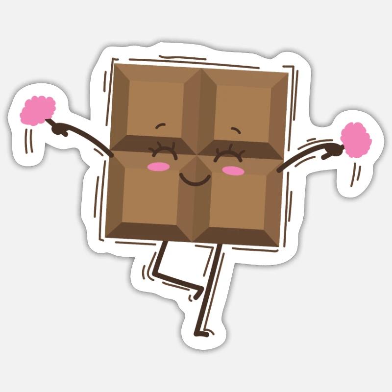 Bar Chocolate Dances Candy Cocoa - Sticker size S (10 x 10 cm) - white matte