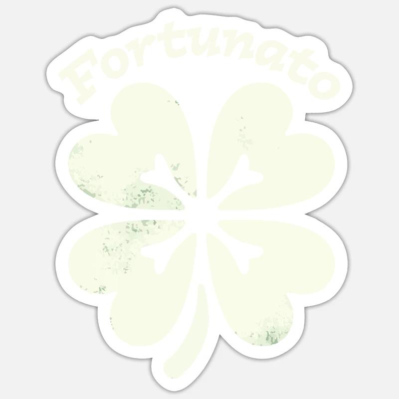 Fortunato Emblem Distressed Vierblatt Sticker Größe S (10 x 10 cm)