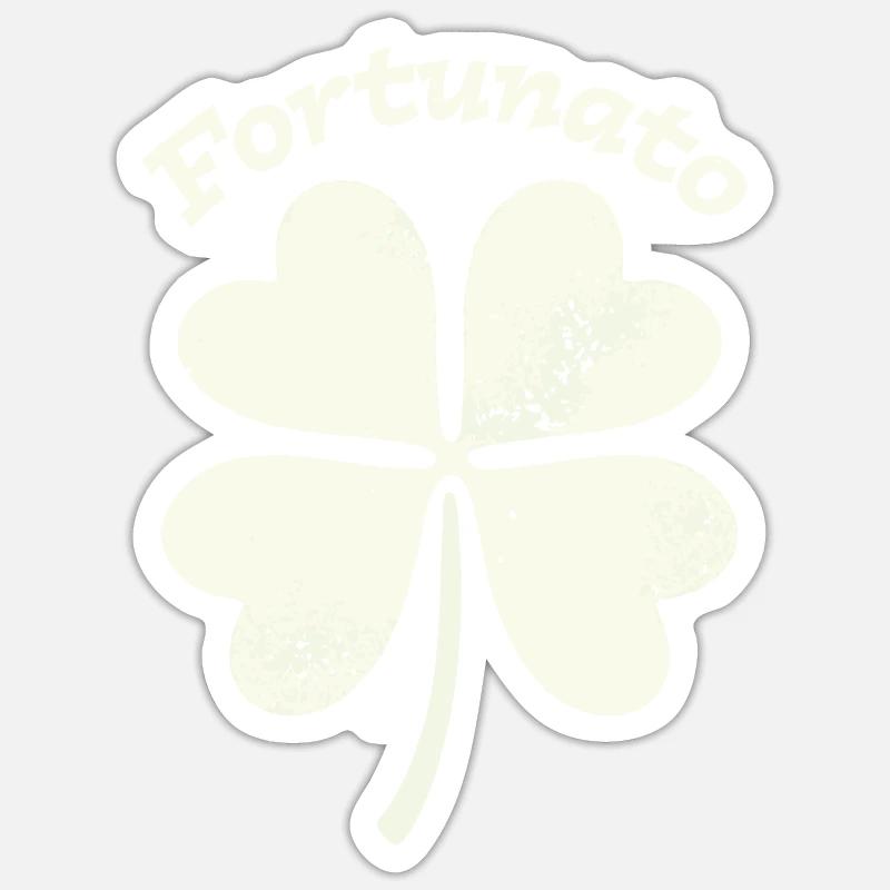 Fortunato Emblem Distressed Vierblatt Sticker Größe S (10 x 10 cm)