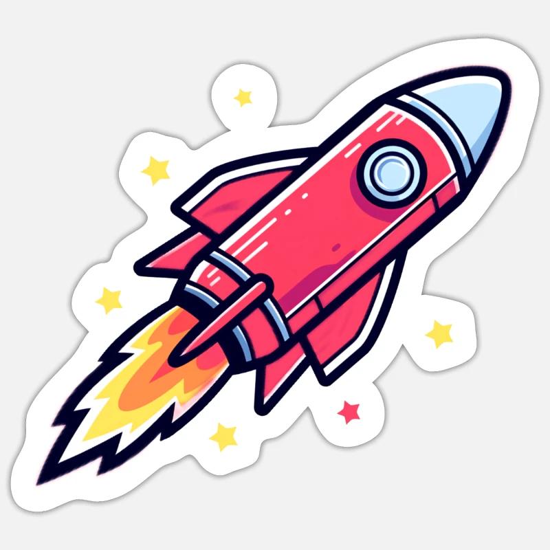 Astronaut Rocketship Outer Space Celestial Astrono Sticker Größe S (10 x 10 cm)