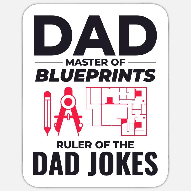 Architecte : Maître des plans et des blagues de 📐 papa - Sticker taille S (10 x 10 cm) - blanc mat