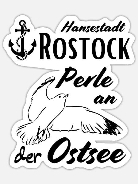 Rostock Hansestadt Rostock Perle an der Ostsee - Sticker Größe S (10 x 10 cm) - Mattweiß