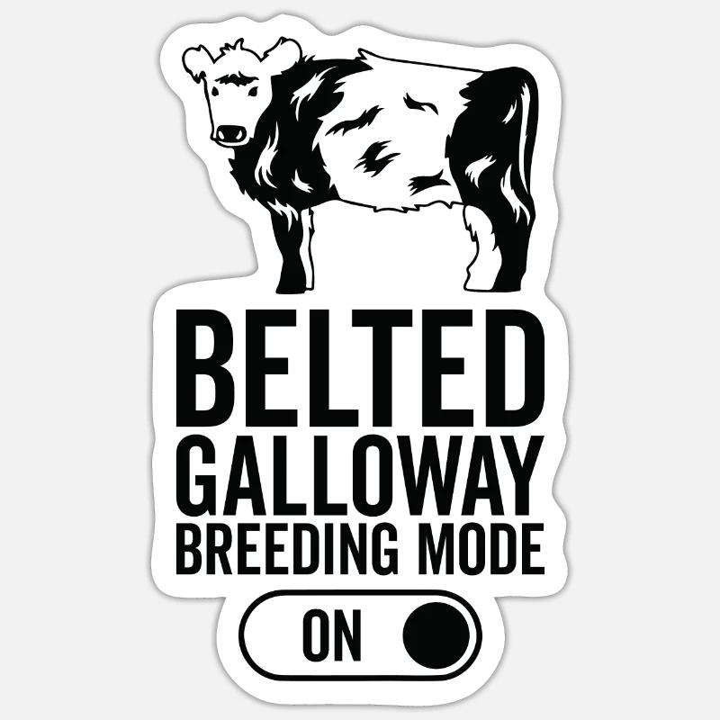 Kuhzuchtmodus Auf - Gürnelgalloway - Sticker Größe S (10 x 10 cm) - Mattweiß