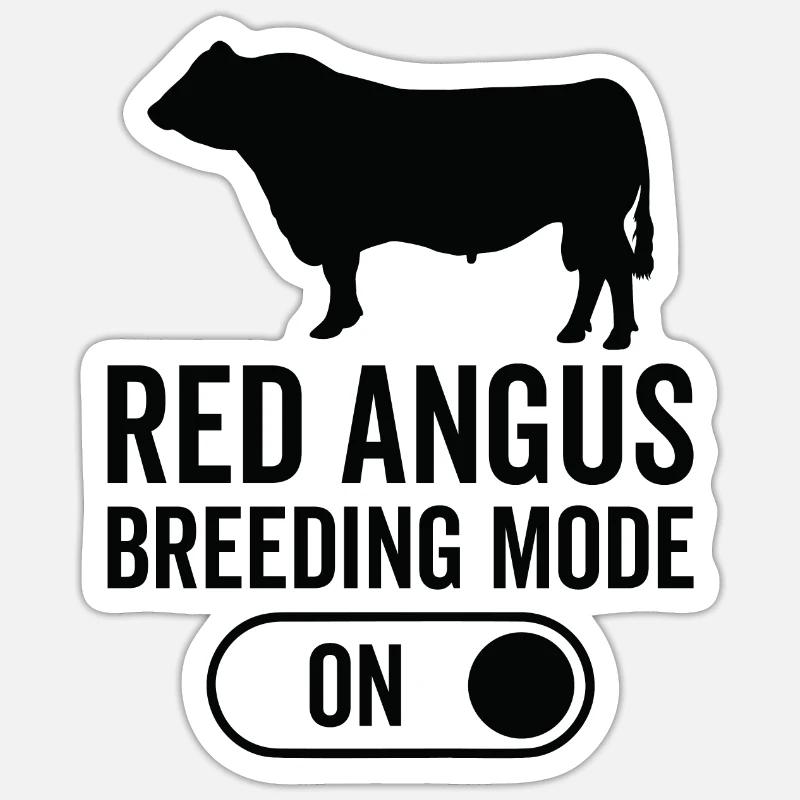 Kuhzuchtmodus Auf - Roter Angus - Sticker Größe S (10 x 10 cm) - Mattweiß