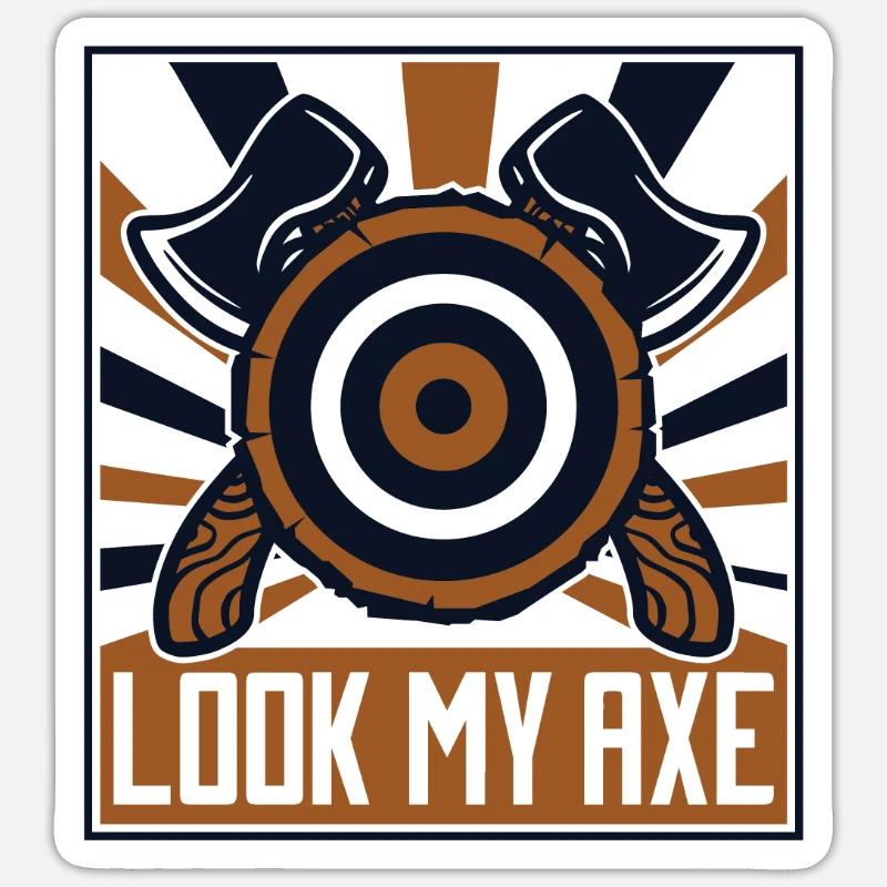 Look My Axe Axe Throwing Competition Game Axe Sticker size S (10 x 10 cm)
