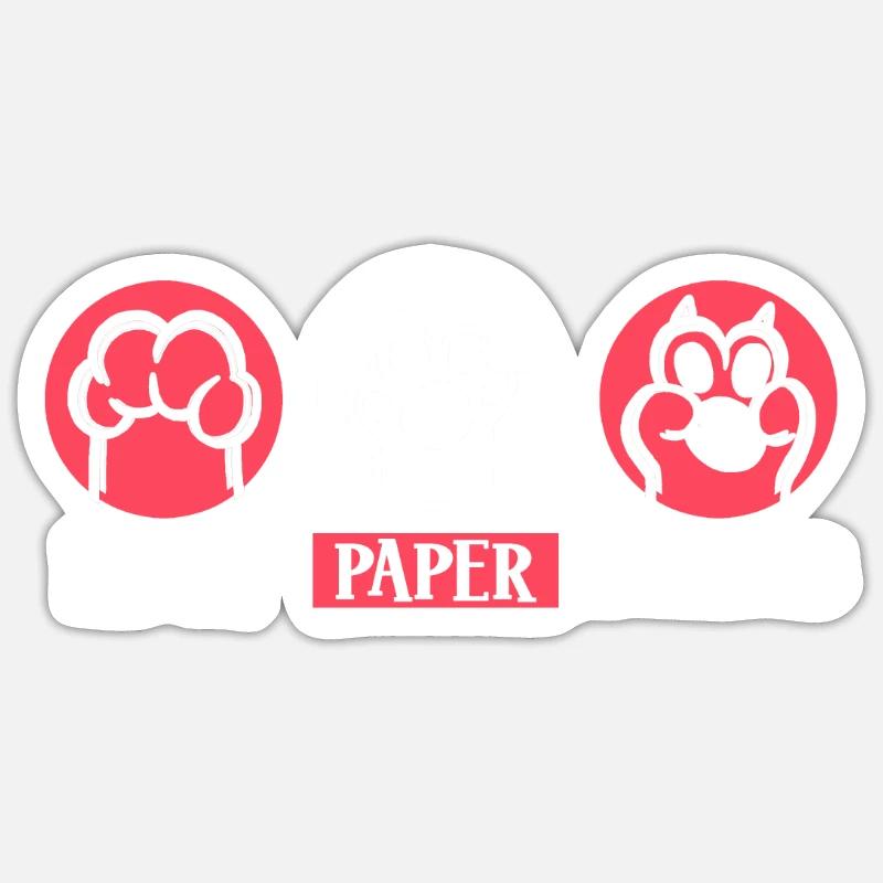 Pierre Papier Ciseaux Cuter - Sticker taille S (10 x 10 cm) - blanc mat